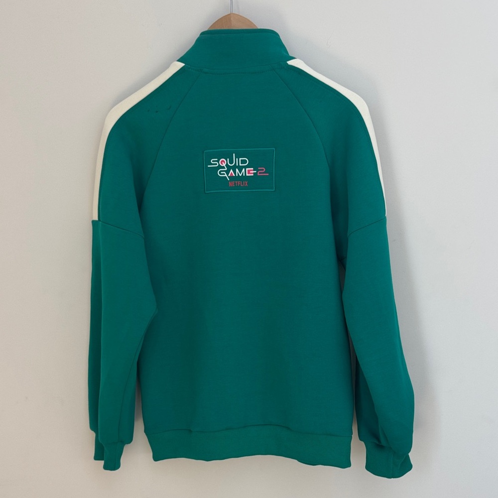 Squid Game 2 Netflix Official Track Jacket | Size S/M | Teal | Zip-Up | Cotton - Picture 4 of 8